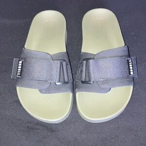 Nobull Black + Green Slides Size 3 Boys Size 4.5 Girls'